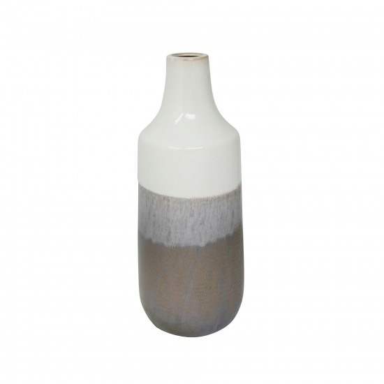 Ceramic 15" Vase, Multi Gray