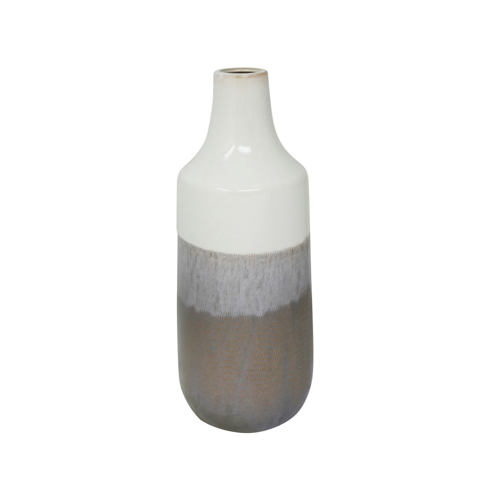 Ceramic 15" Vase, Multi Gray
