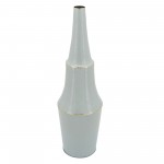 Metal, 33"h Vase W/ Gold Trims, Gray