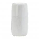 Cer, 18"h Grooved Vase, Ivory