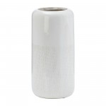 Cer, 18"h Grooved Vase, Ivory