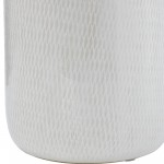 Cer, 18"h Grooved Vase, Ivory