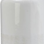 Cer, 18"h Grooved Vase, Ivory