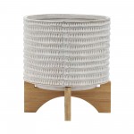 Ceramic 8" Planter On Stand, Ivory