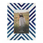 Resin, 4x6 Striped Photo Frame, Blue