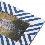 Resin, 4x6 Striped Photo Frame, Blue