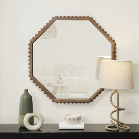 Wood, 32" Octagonal Mirror, Natural Wb