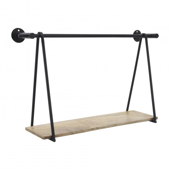 Metal/wood, S/2 12/14"h Swing Like Wall Shelves