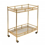 Metal 28" 2 Tier Bar Cart, Gold