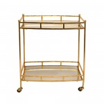 Metal 28" 2 Tier Bar Cart, Gold