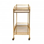 Metal 28" 2 Tier Bar Cart, Gold