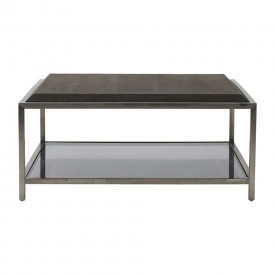 Wood/stainless Steel Coffe Table, Brown