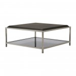 Wood/stainless Steel Coffe Table, Brown