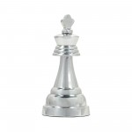 9"h Metal King Chess Piece, Silver