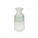 Ec Ceramic 12" Vase, Green/white