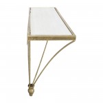 Metal/wood, 13"h Nabla Wall Shelf, White/gold