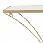 Metal/wood, 13"h Nabla Wall Shelf, White/gold