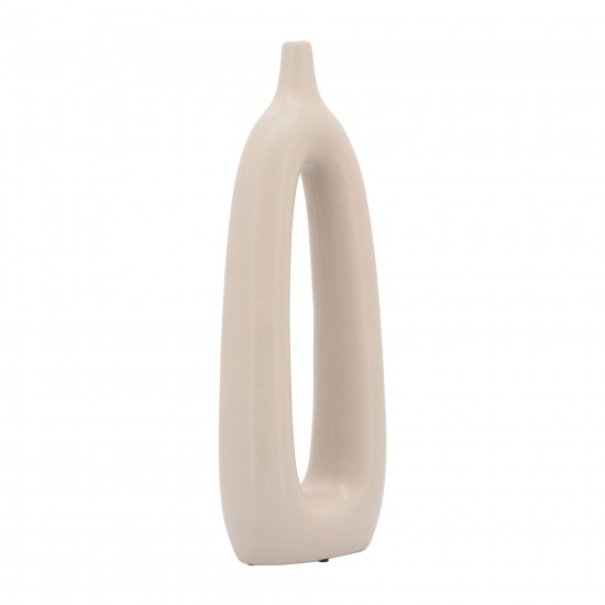 Cer, 14"h Open Cut-out Vase, Blush