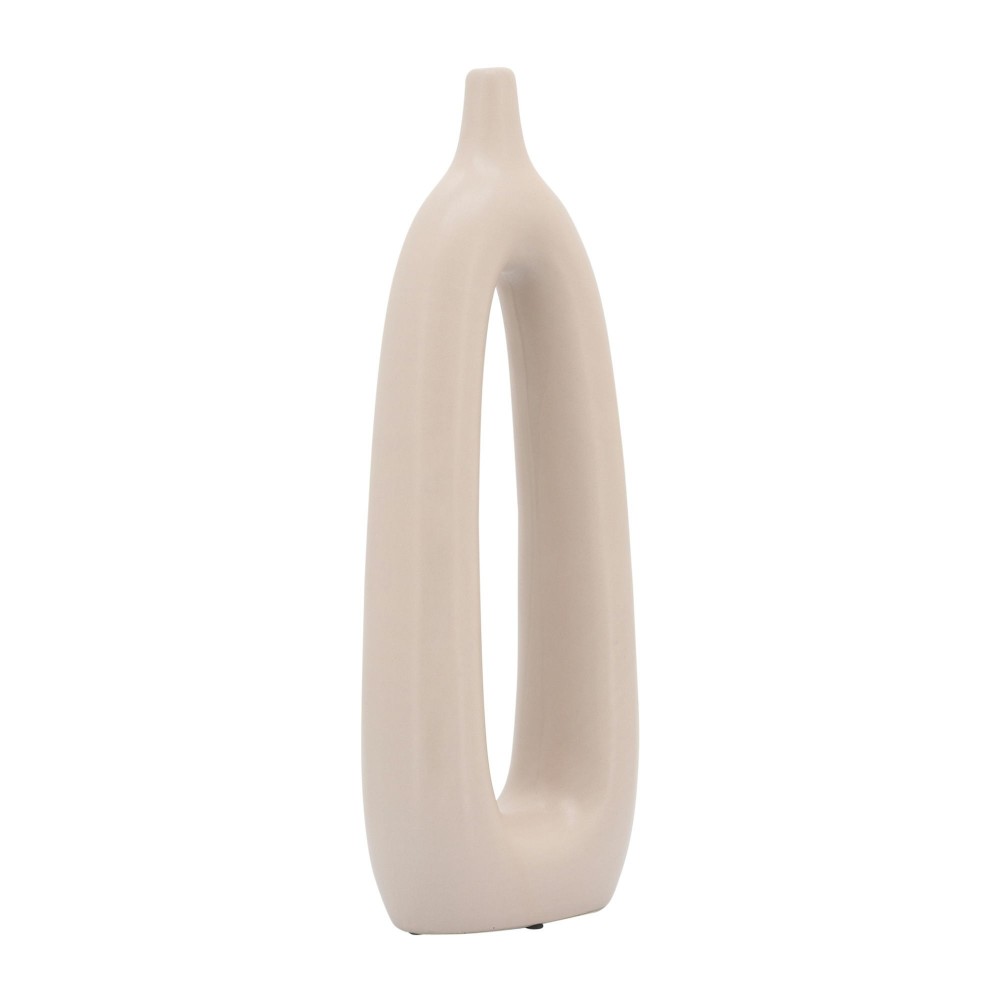 Cer, 14"h Open Cut-out Vase, Blush