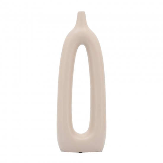 Cer, 14"h Open Cut-out Vase, Blush