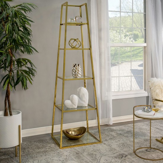 Stainless Steel Etagere, Gold