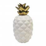 Cer, 12" Pineapple Deco, White