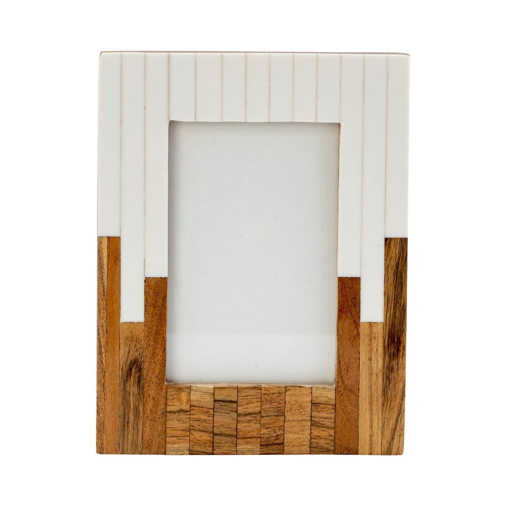 Resin, 4x6" 2-toned Frame, Natural/white Resin, 4x6" 2-toned Frame, Natural/white