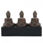 Resin, 16" 3-mini Buddhas With Base, Gold