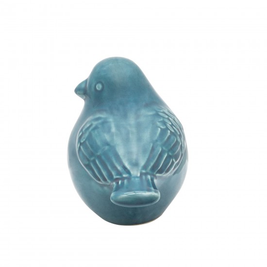 Cer, 8" Bird Figurine, Turq