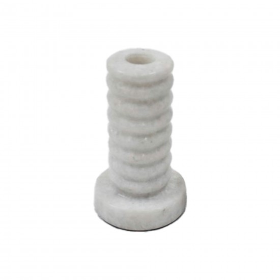 Marble,5"h,ribbed Taper Candle Holder ,white