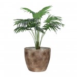 Resin, S/2 17/20" Textured Planters, Brown