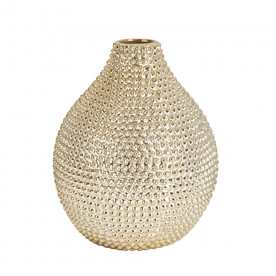 Ec, Champagne Spiked Ceramic Vase12"