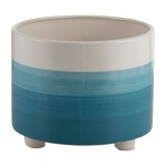 S/2 10/12" Footed Planter, Blue