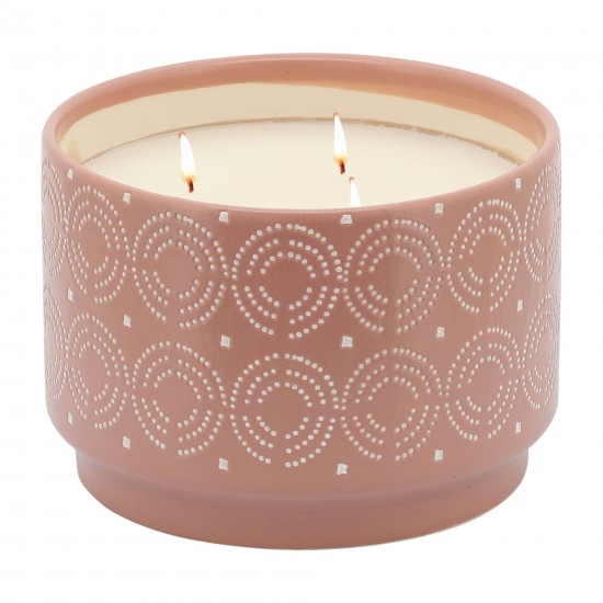 S/2 Swirls Citronella Candle, 7" Green/rose 27oz