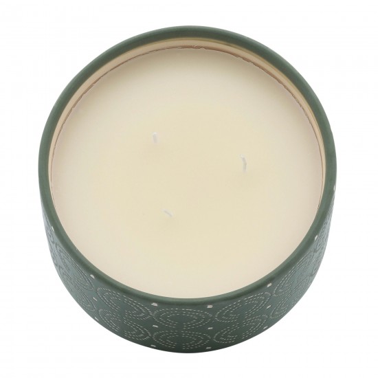 S/2 Swirls Citronella Candle, 7" Green/rose 27oz