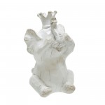 S/3 Resin Hear No,see No Speakno Elephants, White