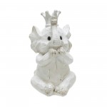 S/3 Resin Hear No,see No Speakno Elephants, White