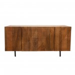 Wood 4-door Fluteboard Cabinet, Brown