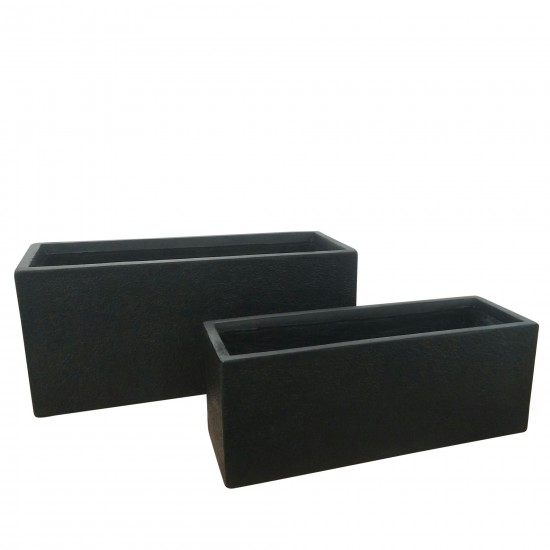 Resin, S/2 24/28"d Nested Rectangular Planters, Bl