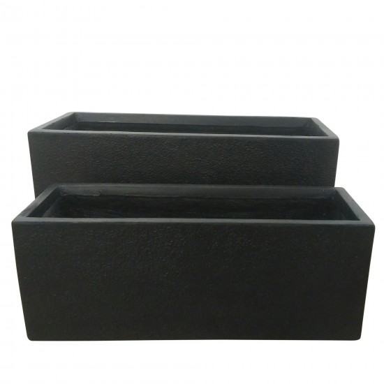 Resin, S/2 24/28"d Nested Rectangular Planters, Bl