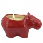 7" Hippo Scented Candle, Red 9oz