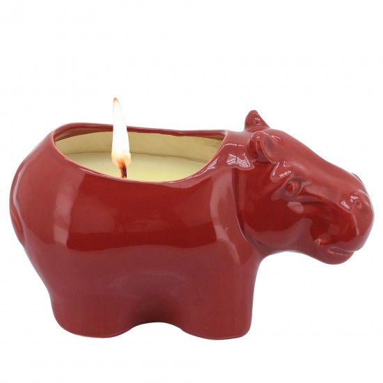 7" Hippo Scented Candle, Red 9oz