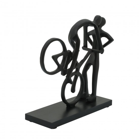 Metal 10"h Cyclist Kissing, Black