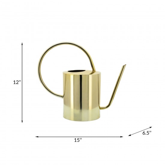 Metal 12"h Watering Can, Gold