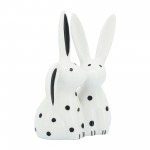 Porcelain, 7"h Kissing Bunnies, White