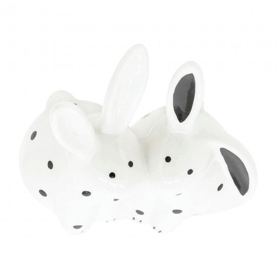 Porcelain, 7"h Kissing Bunnies, White