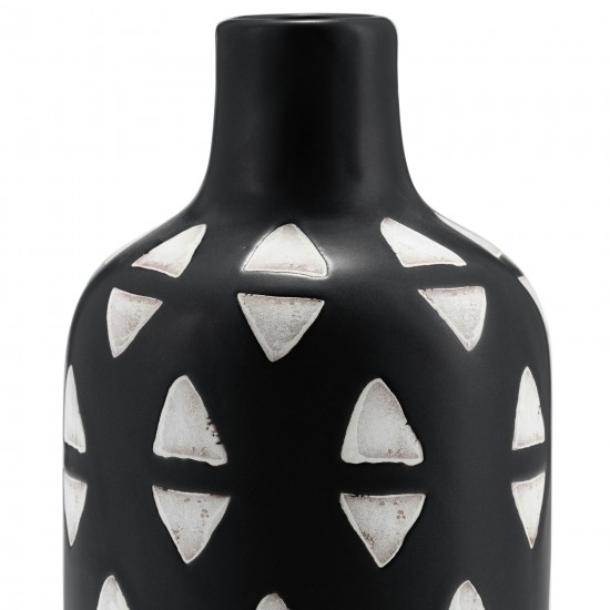 Cer, 10" Decorative Vase, Black/white