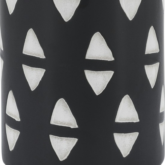 Cer, 10" Decorative Vase, Black/white