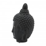 Ceramic 10" Buddha Head, Black