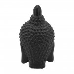 Ceramic 10" Buddha Head, Black